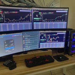 Dual Computer Monitors for Gaming or Trading