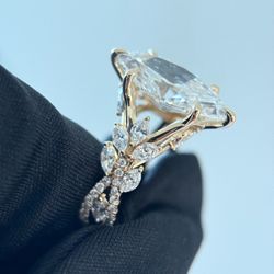 4CT Marquise Lab Diamond Ring 💍 IGI Certified Solid 18K Gold