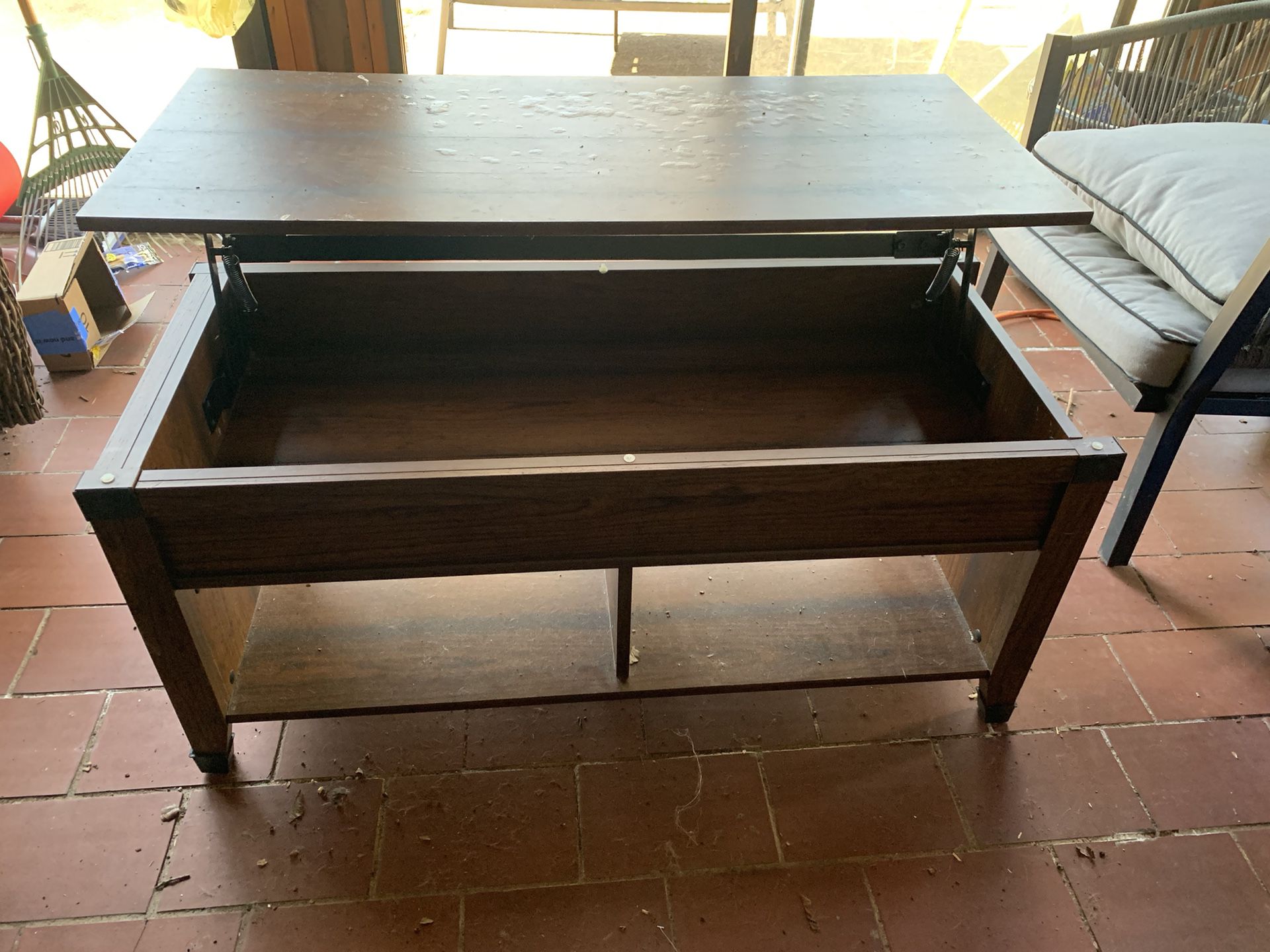 Folding Table with Hidden Storage