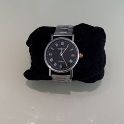 Men's Watch Casual Silver Quartz Color Black
