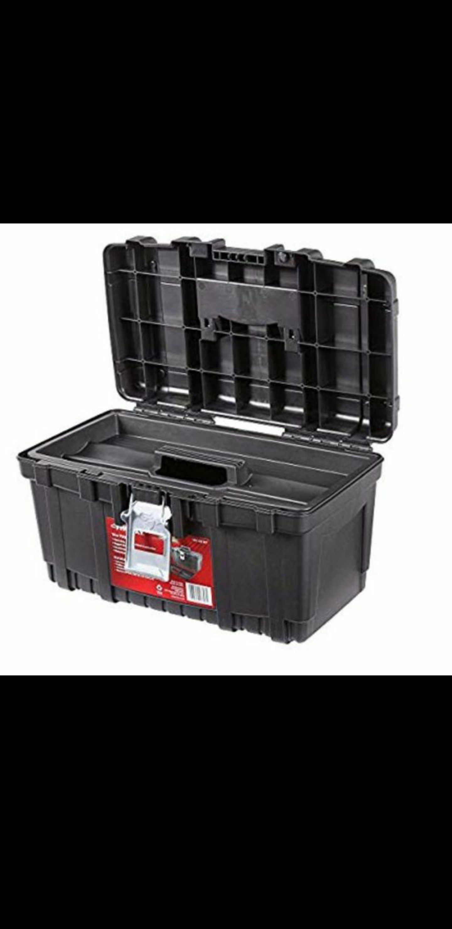 SMALL New Husky 16" Plastic Tool Box with Rugged Metal Latch & Ample Storage Capabilities in Black (Pick up only)