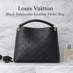 Louis Vuitton Black Empreinte Leather Hobo Bag
