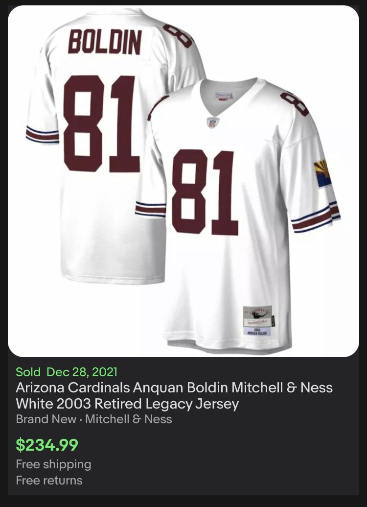 Anquan Boldin Arizona Cardinals Jersey White Mitchell & Ness 2003 Legacy  Replica