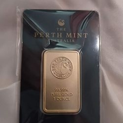 1oz 24k fine gold bar from Perth mint