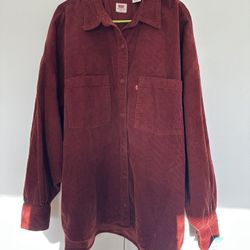 Levi's Size XL  Women's Rust  Corduroy Button-Up Shirt-Jacket Orange