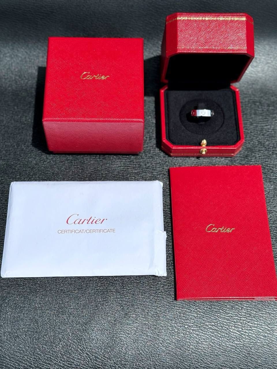 Cartier LOVE RING 3 DIAMONDS 0.22CTW 18k white gold size 54 box & papers