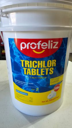 3-inch trichlor Clorine pool tablets NEW! 20lb qty:40 tablets