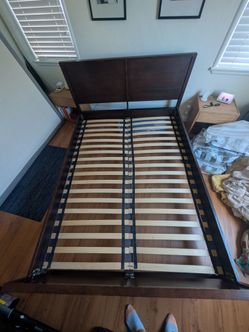 Crate and Barrel Queen bed frame and night stands