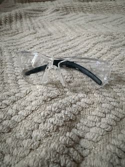 Clear Safety Glasses with Black Temples