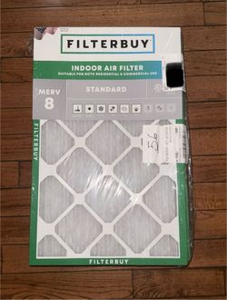 Filterbuy 16x25x1 Air Filter (6-Pack), Pleated MERV 8 Dust Defense Replacement HVAC AC Furnace Filters (Actual Size: 15.50 x 24.50 x 0.75)