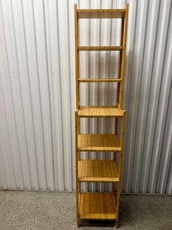 Tall Bamboo Ladder Shelf 6-Tier