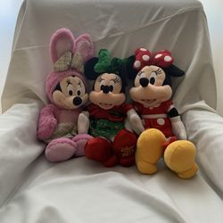 3 Minnie Mouse Holiday & Regular Plush Toy 