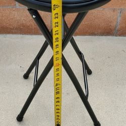 Folding Metal Black Stool