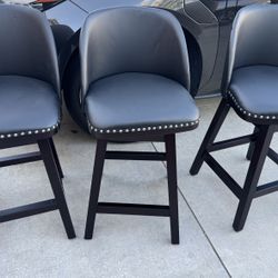 Set Of 3, 26” Swivel Bar Stools