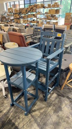 Patio bar table and chair