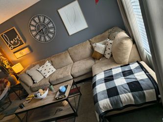 Tan sectional sofa