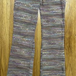 Soft Flare Leg Multicolored Stretchy Pants Size Small