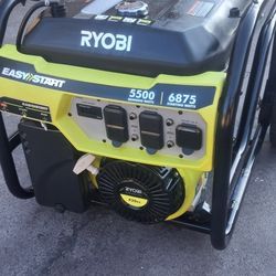 EXCELLENT Ryobi 5500/6875 portable gas generator 120 / 240 vac STARTS AND RUNS GREAT power AC