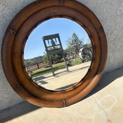 Mid-Century Wood Mirror