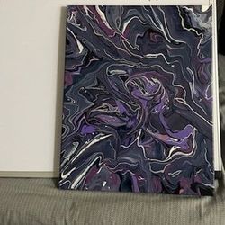 Purple Rose Abstract Pour Painting 