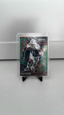 Micah Parsons Panini Prizm Green Fireworks Football Card