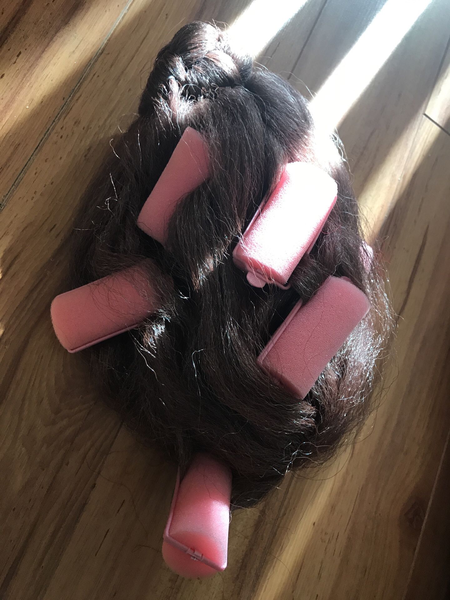 Old lady wig - hair in rollers / curlers