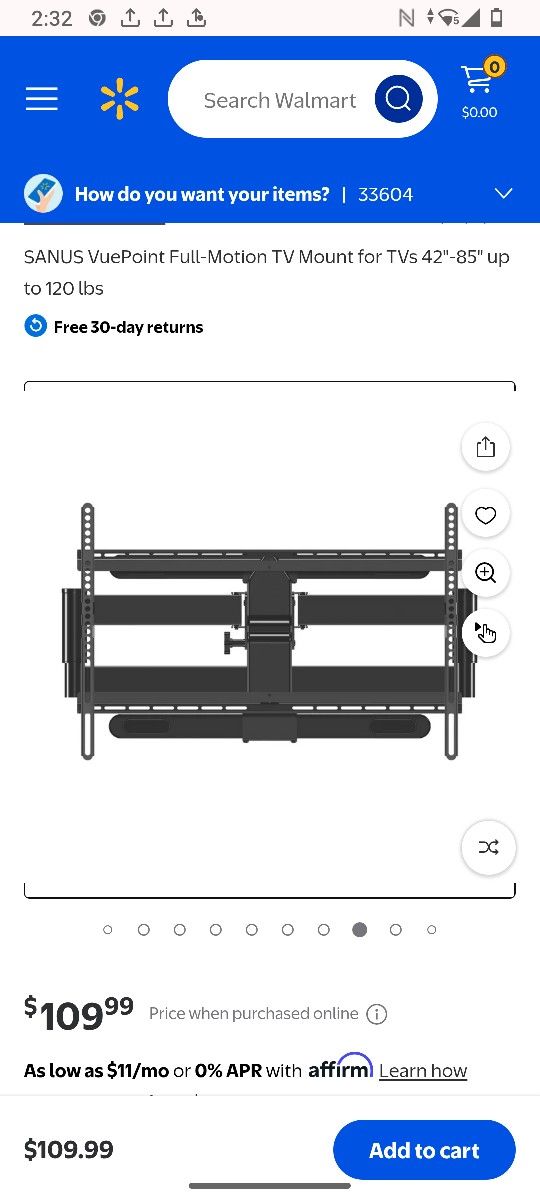 Sanus Vuepoint Full Motion TV Mount