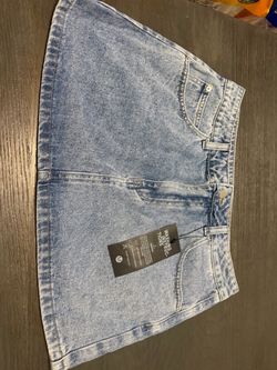 Light Wash Denim Mini Skirt with Tags