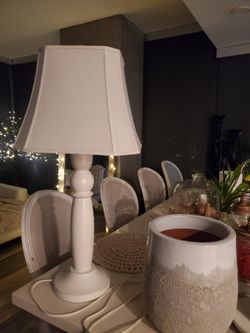 Tall White Wooden Lamp