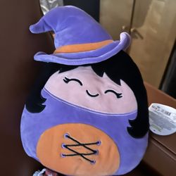 Squishmallow 10” Halloween Winnie the Witch with Purple and orange Hat