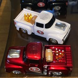 Brand New Customized  Niners, Raiders ,Sharks & Warriors  Bluetooth speaker Trucks$60 each 