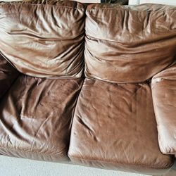 Genuine Leather Loveseat Couch