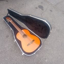 Franciscan Nylon String Guitar With A Ramirez Hard Shell Case