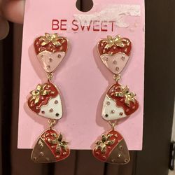 Strawberry Chocolate Dipped Earrings 