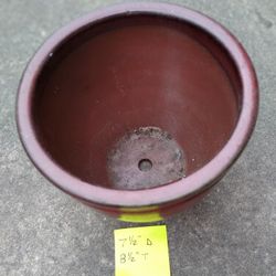 Ceramic Planter, 7 1/2" Diameter, 8 1/12" Deep