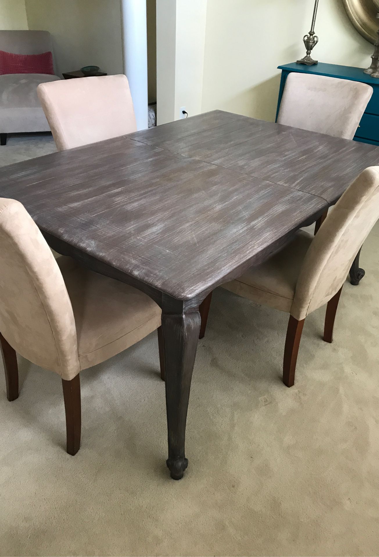 Custom painted dining table with leaf TABLE ONLY