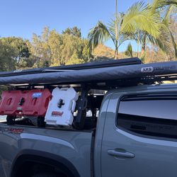 Arb awning with lights