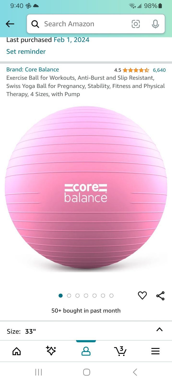 XL 33" Yoga Ball