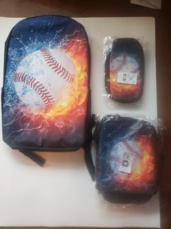 New 3D Baseball Backpack 3 Items