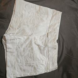 Off White Zebra Print Shorts