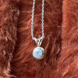 Clean Cut Diamond Necklace 