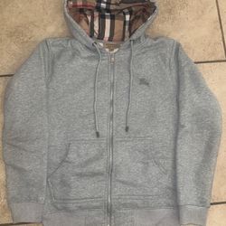 Grey Burberry Hoodie Size Small