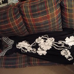 Women's Olivia Matthews halter style dress size 14W black and white 