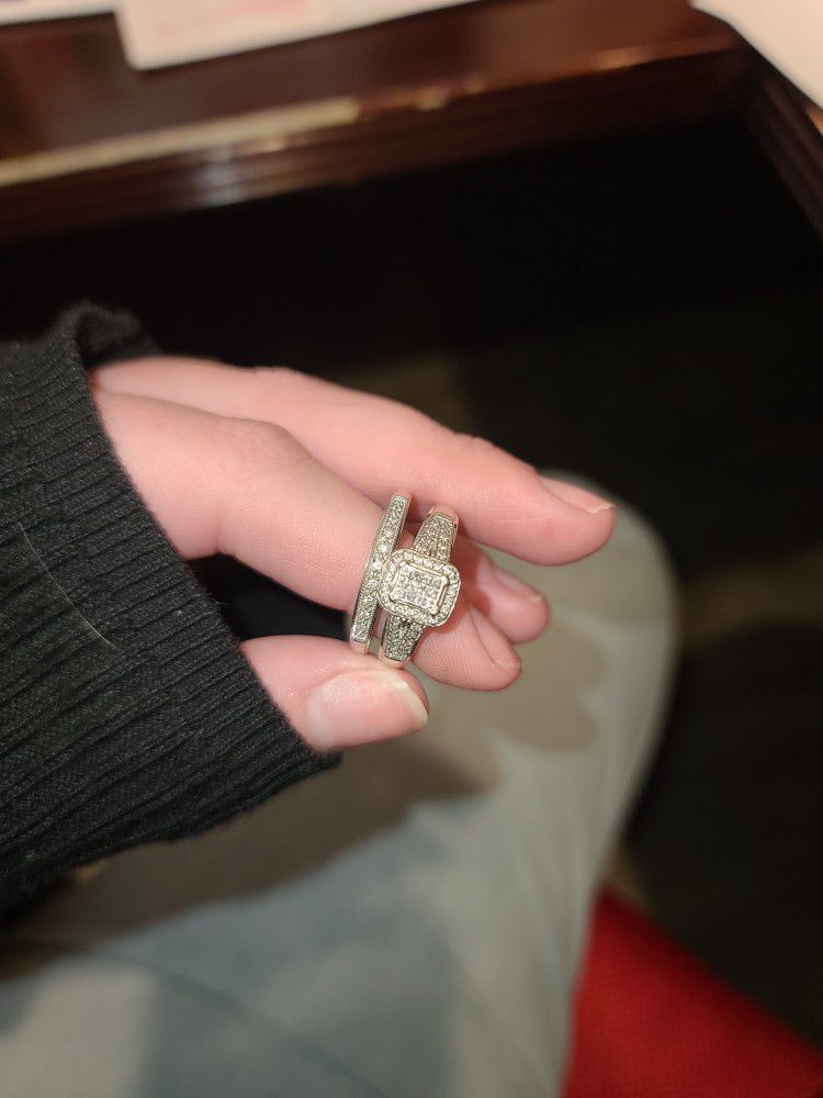 14 K White Gold .87 Carat Diamond Wedding Ring