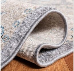 2 Area Rugs and 1 pad. Gray, Cream, Touch of Blue