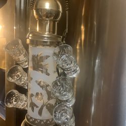 Gold Decanter Caddy Set