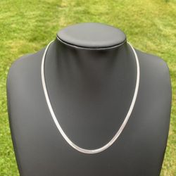 Flat Link Chain Necklace 4mm 20” 22” 24” Men’s Women’s