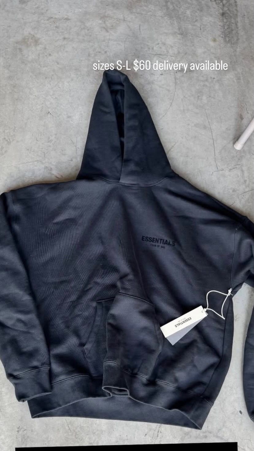 black essential hoodie all sizes XS-L 