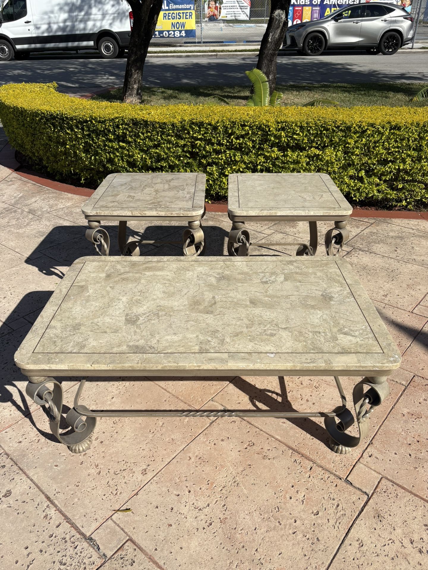 3 Piece Set. Coffee Table And Two Matching End Tables