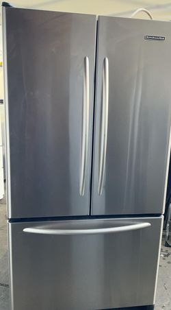 Kitchen Aid 3 Door Stainless Steel Refrigerator
